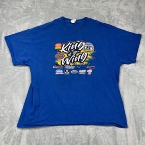 King of the Wing Us 24 Speedway Racing Shirt Mens 2XL Blue Graphic Pullover Tee